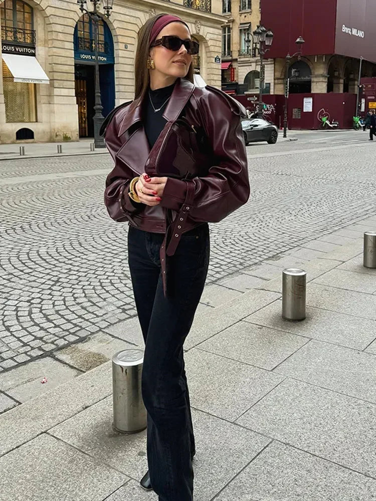 LUISA - VESTE EN CUIR VEGAN VINTAGE